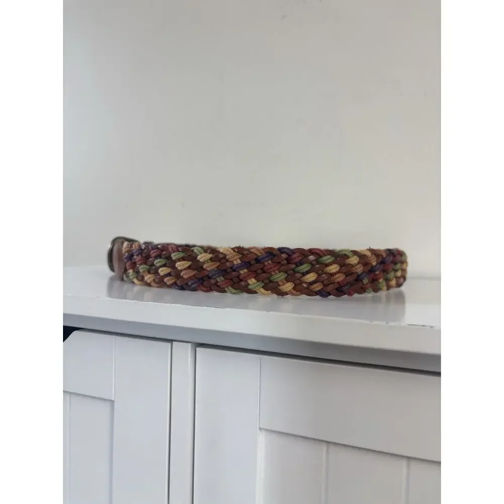 Vintage Y2K LL Bean Leather Braided Belt Women’s 32 Vintage Preppy Boho Western